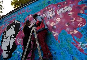 the Lennon Wall on Kampa Island