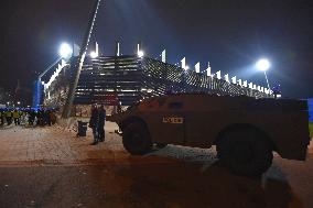 police armored car, football stadium in Plzen, Czech Republic vs Kosovo