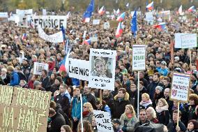 demonstration for Justice Minister Marie Benesova's resignation and against PM Andrej Babis in Prague's Letna plain