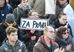 demonstration for Justice Minister Marie Benesova's resignation and against PM Andrej Babis in Prague's Letna plain