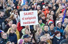 demonstration for Justice Minister Marie Benesova's resignation and against PM Andrej Babis in Prague's Letna plain