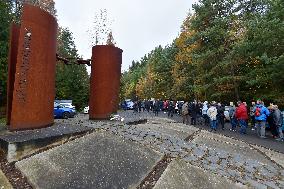 memorial to the people who died on attempting to cross the border under the communist regime at Svaty Kriz border crossing