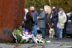 memorial to the people who died on attempting to cross the border under the communist regime at Svaty Kriz border crossing