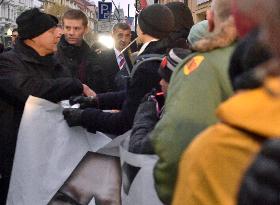 Andrej Babis, the Velvet Revolution memorial, protest