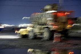 Bagram allied base, soldiers, Mine-Resistant Ambush Protected (MRAP), military light tactical vehicle