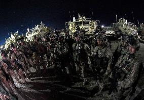Bagram allied base, Mine-Resistant Ambush Protected (MRAP), military light tactical vehicle, soldiers