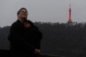 Petrin Lookout Tower, Prague, Red Wednesday