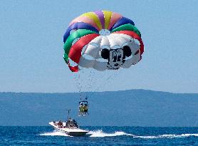 parasailing, Makarska Riviera, Croatia