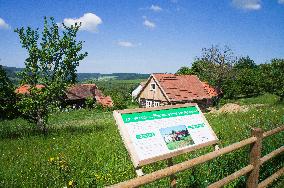 The house of the last Zitkova Goddesses Irma Gabrhelova, museum, Moravian Kopanice countryside