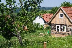 The house of the last Zitkova Goddesses Irma Gabrhelova, museum, Moravian Kopanice countryside