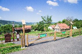 The house of the last Zitkova Goddesses Irma Gabrhelova, museum, Moravian Kopanice countryside