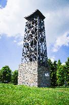 view-tower, observation tower Velky Lopenik, state border Czech Republic - Slovakia