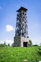 view-tower, observation tower Velky Lopenik, state border Czech Republic - Slovakia