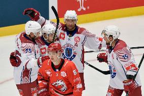 Minsk players celebrate the second goal