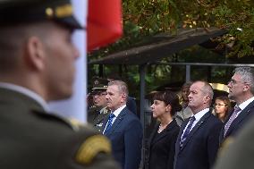 Tibor Benko, Barbara Cwiorova, Peter Gajdos, Lubomir Metnar, meeting of defence ministers of Visegrad Four countries