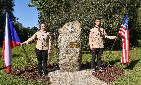 unveiling of memorial on occasion of 75 years since of U.S. bomber Liberator B-24 crash