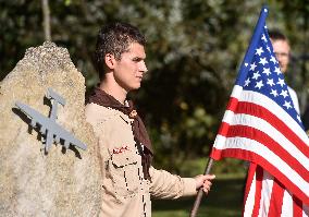 unveiling of memorial on occasion of 75 years since of U.S. bomber Liberator B-24 crash