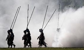 re-enactment of 1620 White Mountain Battle