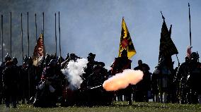 re-enactment of 1620 White Mountain Battle