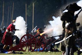 re-enactment of 1620 White Mountain Battle