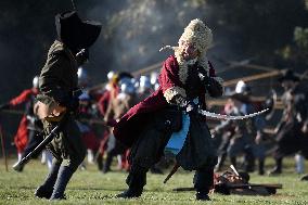 re-enactment of 1620 White Mountain Battle