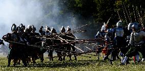 re-enactment of 1620 White Mountain Battle