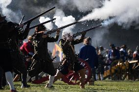 re-enactment of 1620 White Mountain Battle