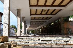 the Small Colonnade in Luhacovice Spa under reconstruction, revitalisation