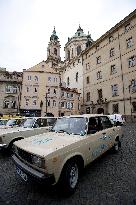 Historical vehicles made in East Germany, Malostranske namesti square in Prague