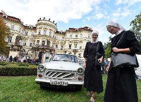 German Embassy Prague, Czech Republic, car Trabant, Festival Road to freedom