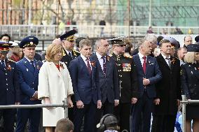 Russian regional governor at military parade