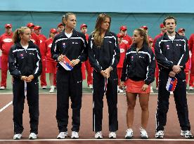 MATEJ LIPTAK, DOMINIKA CIBULKOVA, DANIELA HANTUCHOVA, MAGDALENA RYBARIKOVA, KRISTINA KUCOVA, sportovkyne, Slovak Fed Cup Team