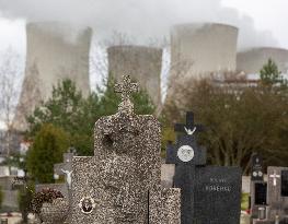 Cemetery, graveyard, Krtenov, Nuclear power plant Temelin