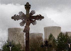 Cemetery, graveyard, Krtenov, Nuclear power plant Temelin