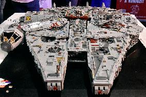 Star Wars Millenium Falcon ship made from Lego