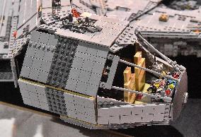 Star Wars Millenium Falcon ship made from Lego