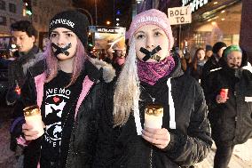 protest march within Christmas without Violence campaign