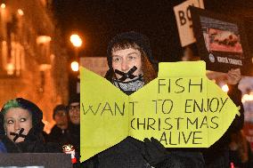 protest march within Christmas without Violence campaign