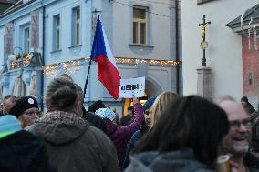 demonstration for Czech Prime Minister Andrej Babis's resignation in Domazlice