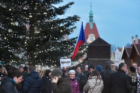 demonstration for Czech Prime Minister Andrej Babis's resignation in Domazlice