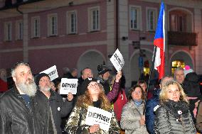 demonstration for Czech Prime Minister Andrej Babis's resignation in Domazlice