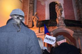 demonstration for Czech Prime Minister Andrej Babis's resignation in Domazlice