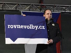 Marek Vyborny, KDU-CSL, demonstration, protest march for Czech Prime Minister Andrej Babis's resignation in Prague