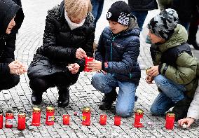 Candle for Vaclav Havel, Jungmann Square, Prague