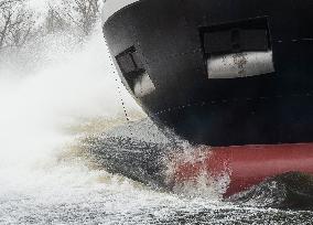 Boat, shipyards Barkmet Lhotka nad Labem, river Labe