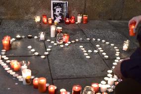 Vaclav Havel memorial, candles