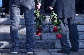 funeral of Petr Sorm, one of seven victims of shooting in the Ostrava Teaching Hospital