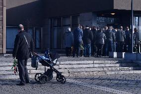 funeral of Petr Sorm, one of seven victims of shooting in the Ostrava Teaching Hospital