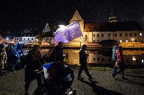 demonstration for Czech Prime Minister Andrej Babis's resignation in Budweis