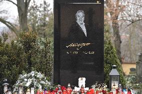 grave of late Czech pop star Karel Gott